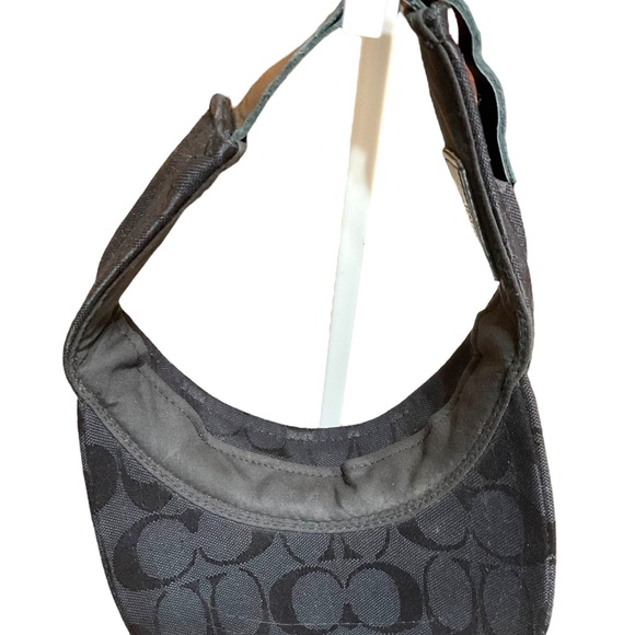 Coach Black Visor Hat with Signature Motif Leather Adjust Strap - Picture 12 of 16